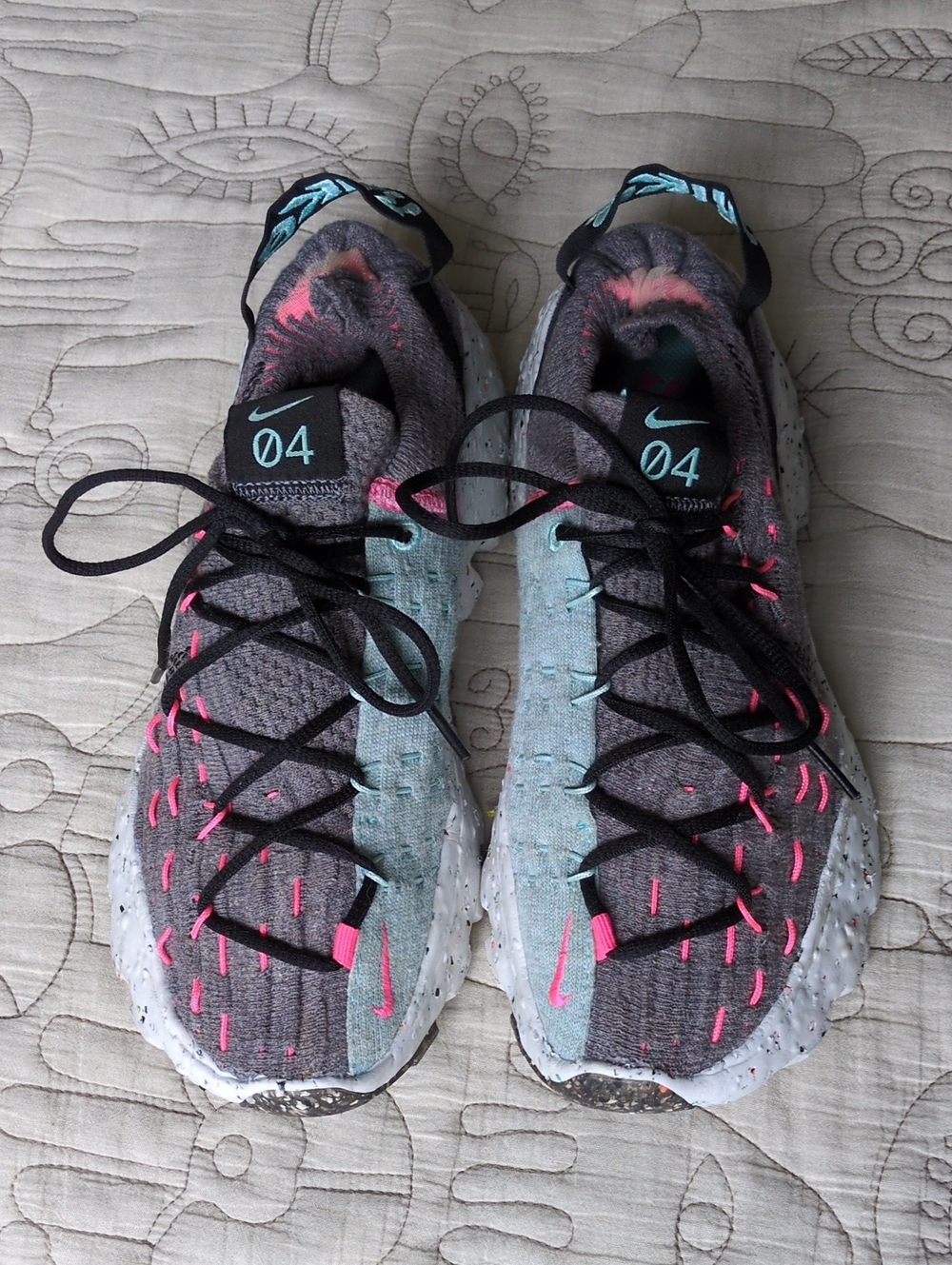 Nike Space Hippie 04 Women's Gray, Teal & Pink Athletic Running Shoes